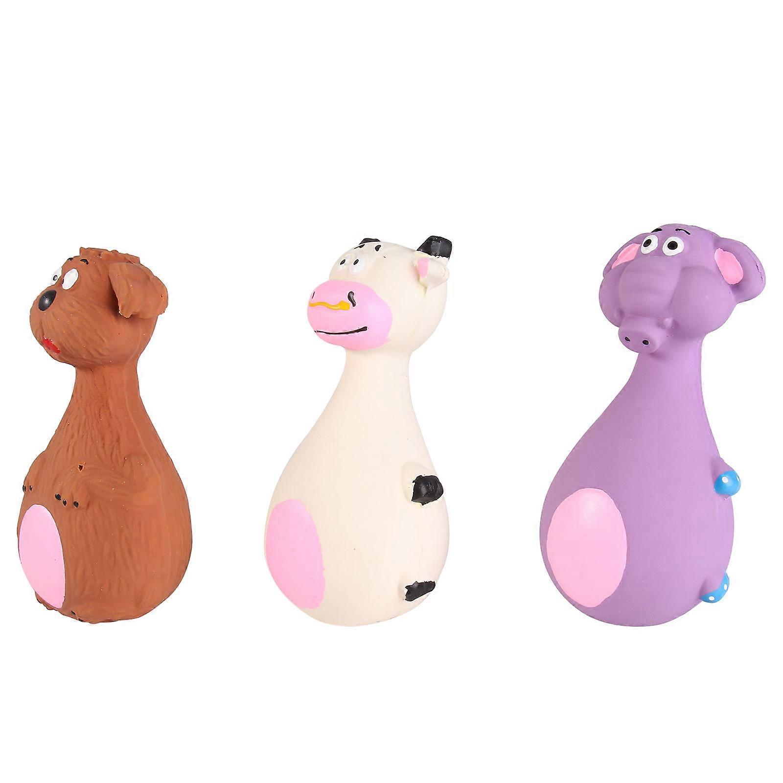 Bite-Resistant Molar Interactive Chew Toy 3Pcs Assorted Color Size 13X9cm Ideal For Dog Owners Home Use