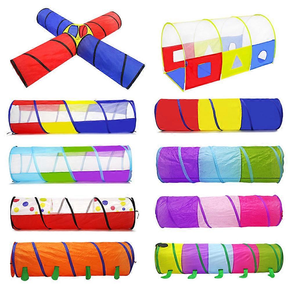 Aisle Cloth Tunnel for Kids Playing Assorted Color Helps Develop Motor Skills Four Entry Points