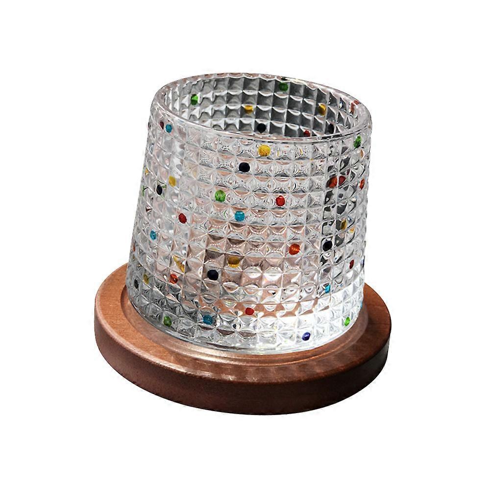 Stylish Decorative Whiskey Cup with Rotating Feature in Transparent Design Perfect for Use in Bars and Nightclubs for Adults