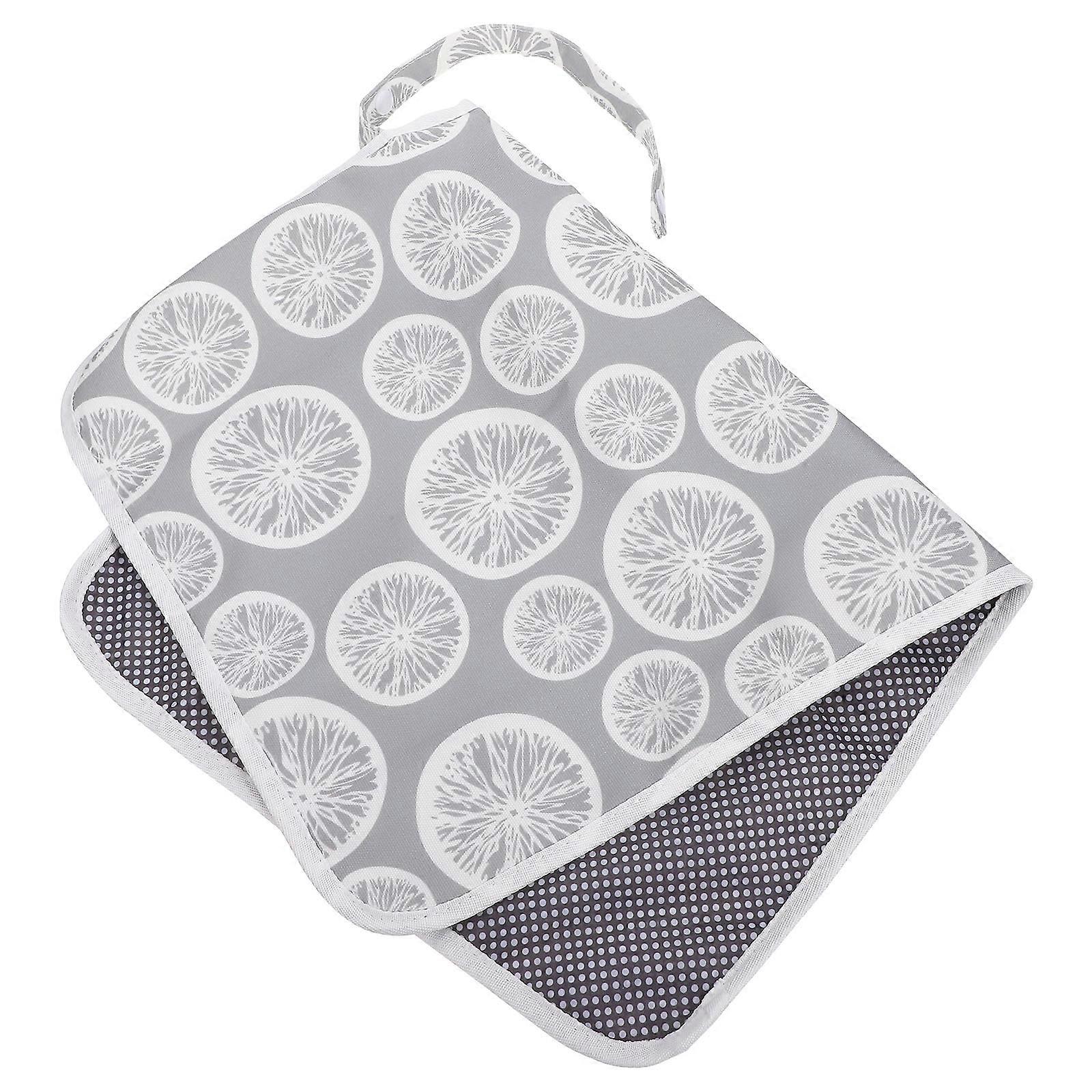 Portable Baby Changing Pad for Travel with Large Area Grey Polyester Cotton Lightweight Easy to Carry