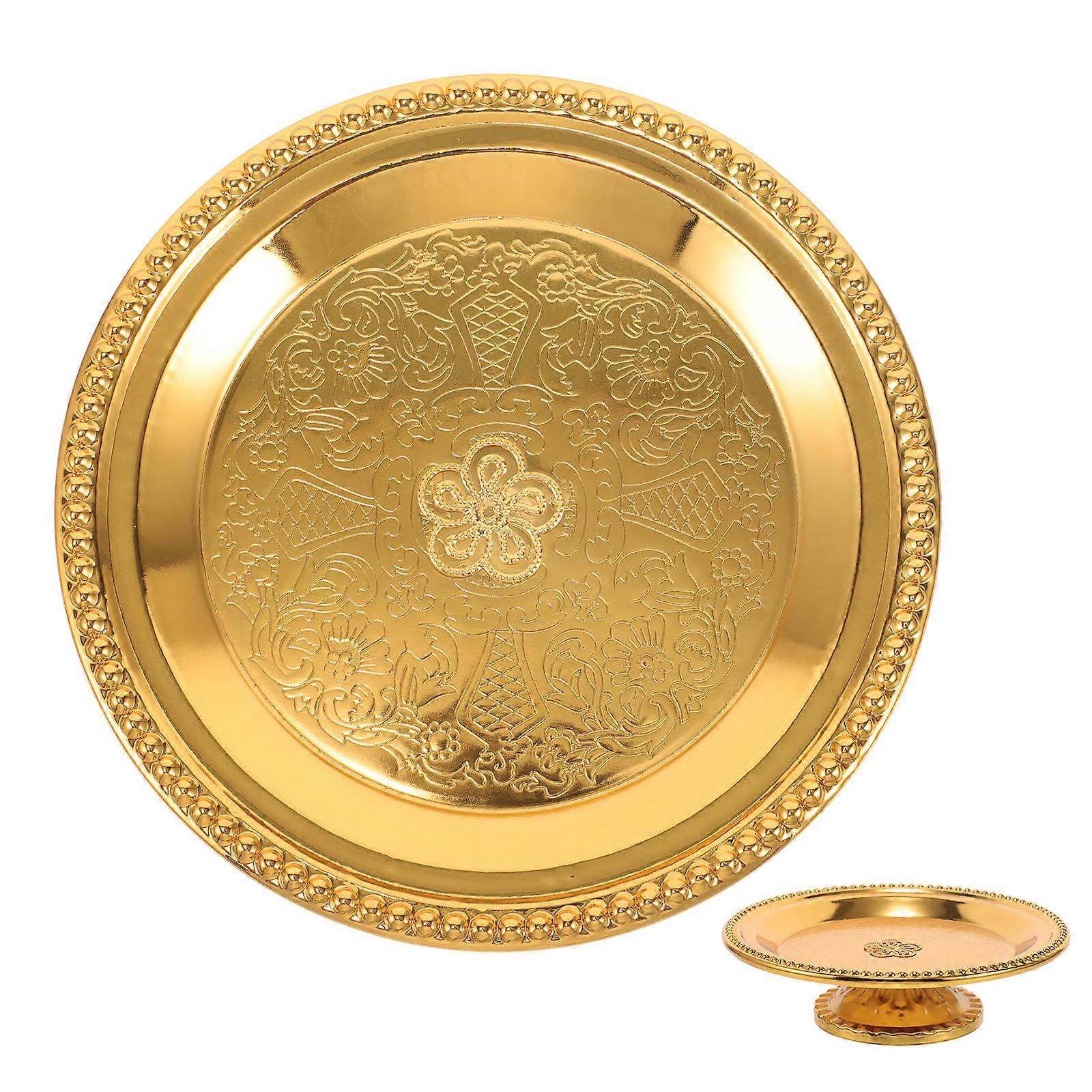 Ornamental Fruit Plate Suitable For Event Planners And Housewives Made With Construction In Golden Color 1Pack
