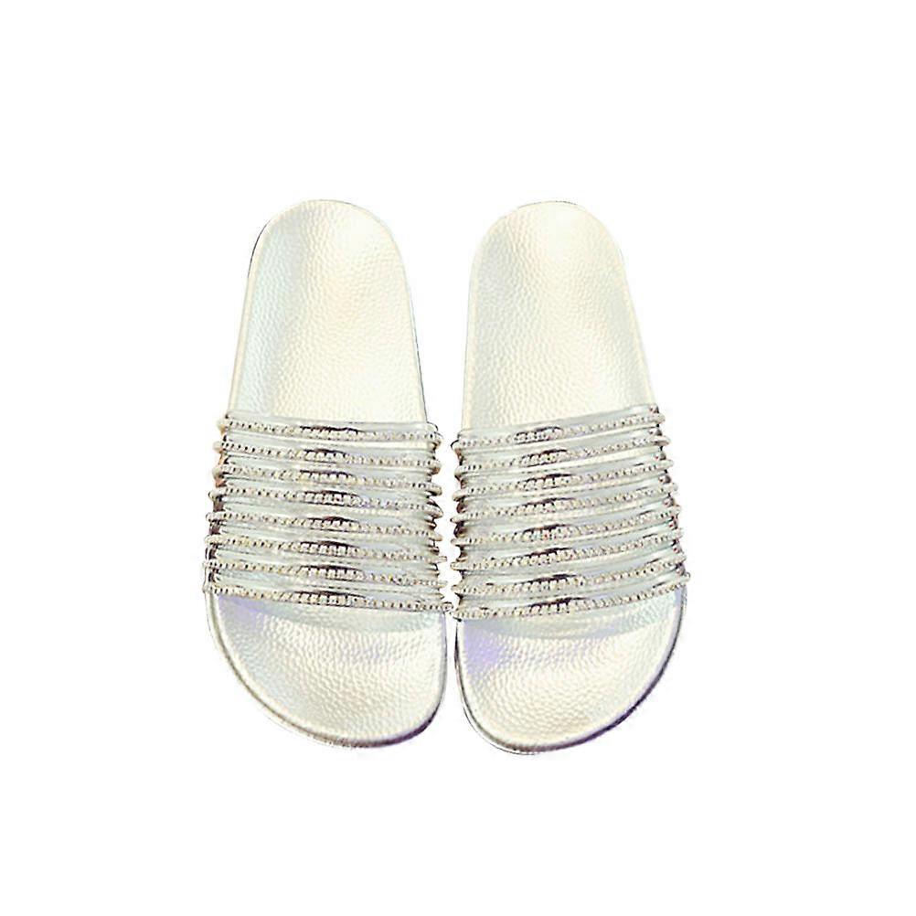 Durable Flip Flops for Wearing Made of Comfortable PVC Material Silver 36