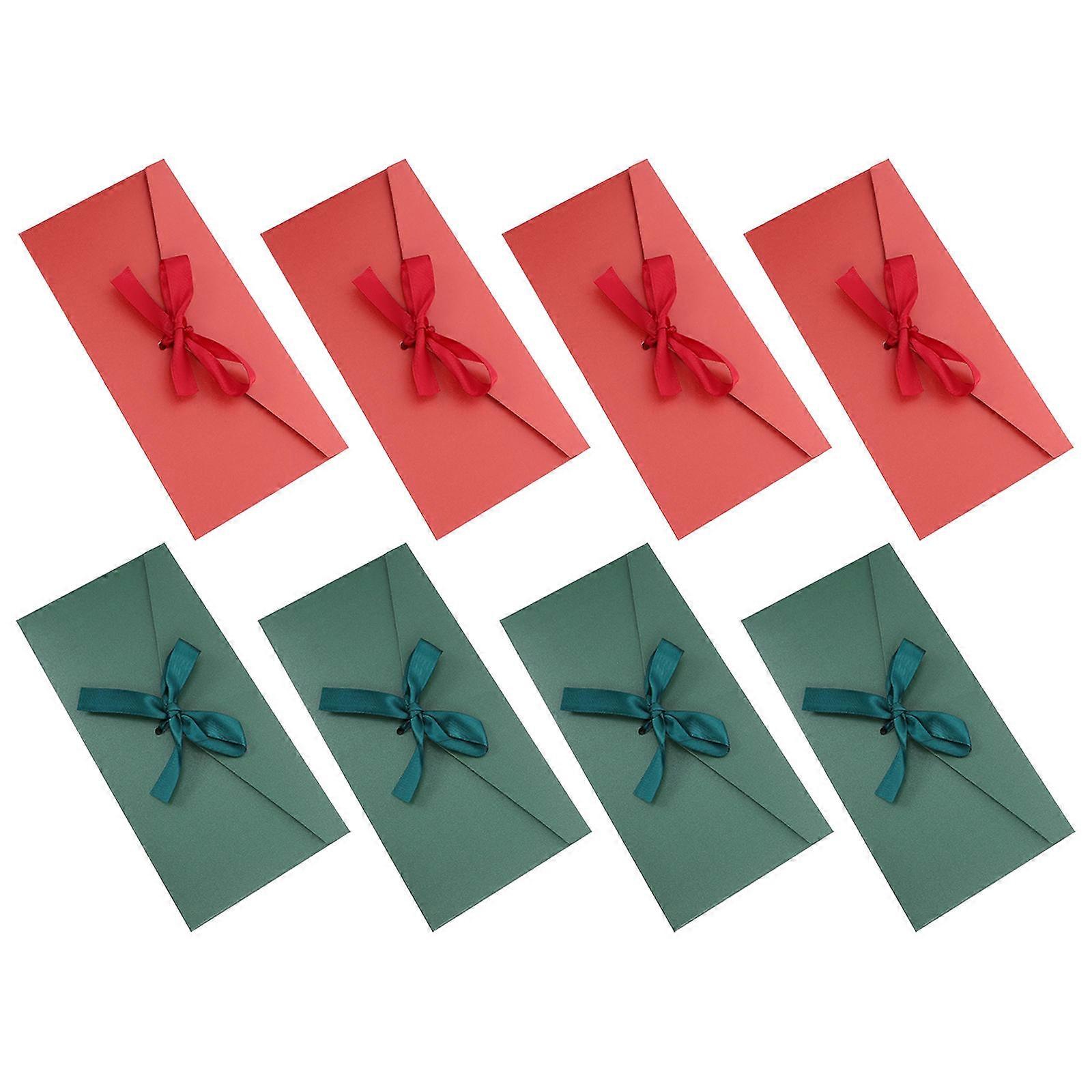 Creative Invitation Cards with Envelopes Assorted Color Bow-knot Design for Writing Use 8pcs