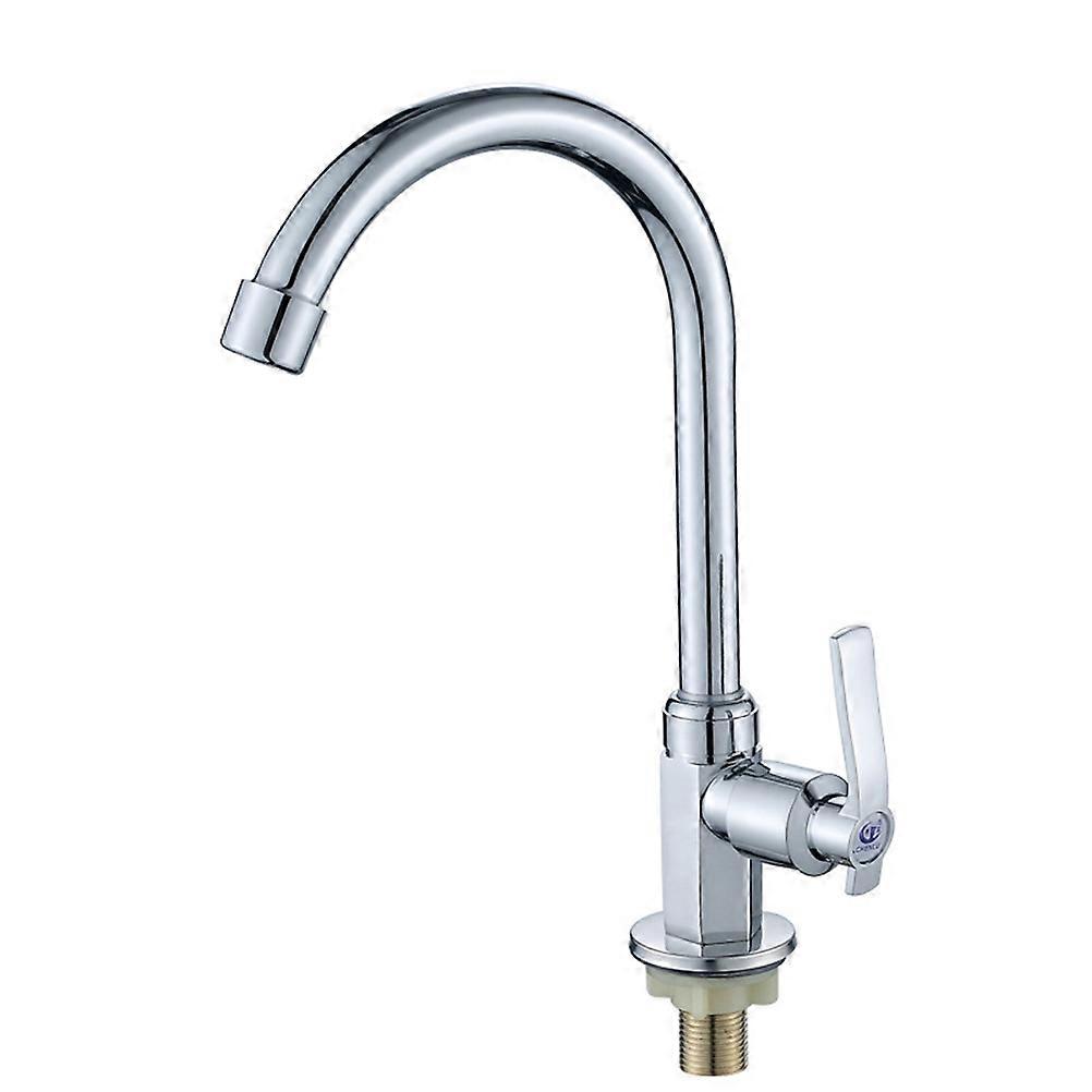 Modern Silver Vertical Kitchen Faucet in Zinc Alloy for Easy Installation and Operation Suitable for All Water
