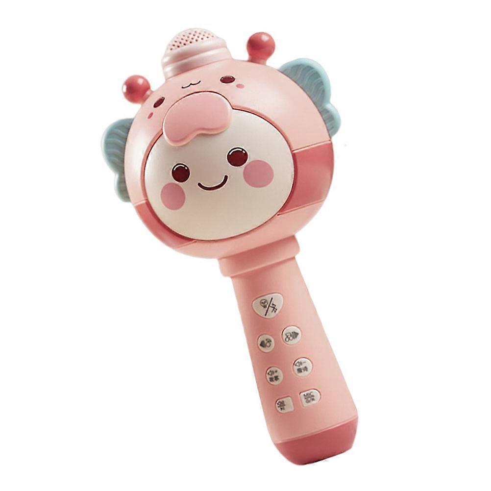 Kids Microphone Toy 1Set Creative Cartoon Wireless Singing Device In Pink With USB Charging Feature For Fun Parties And Events