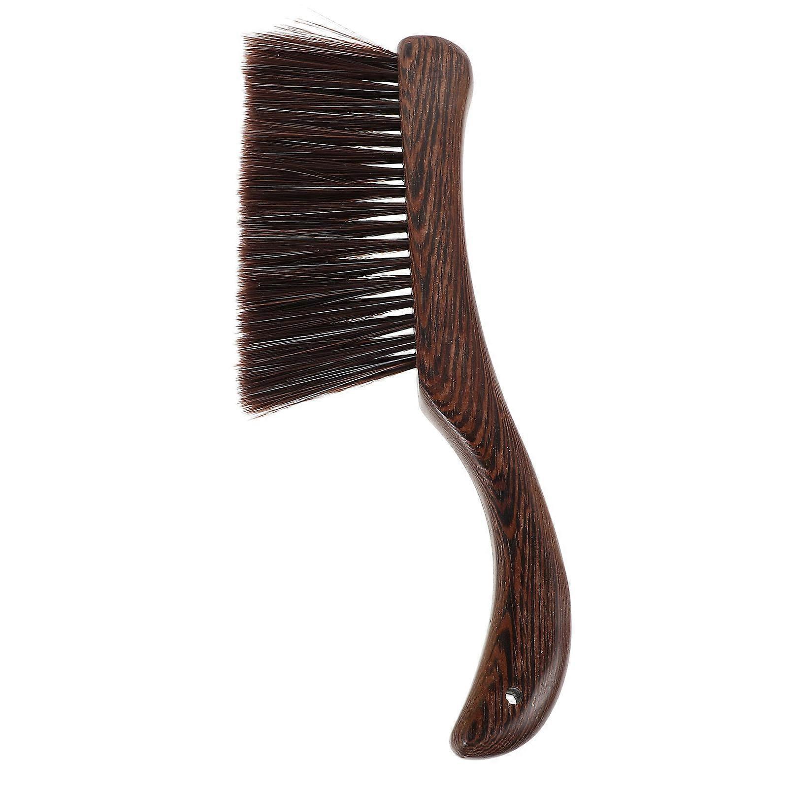 Wooden Cleaning Brush for Home Use Dark Brown Ergonomic Handle High Efficiency Size 9.5 x 4.0 Inches