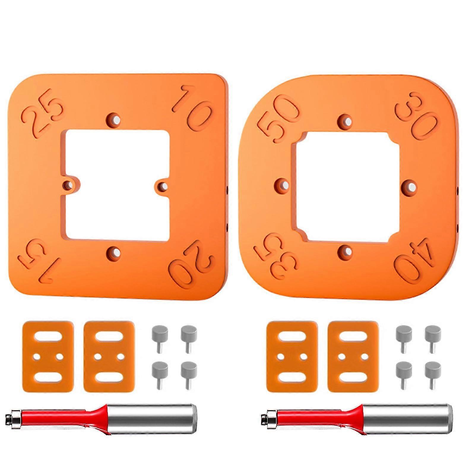 4 in 1 Router Corner Radius Jigs 2pcs R10-R50 Woodworking Positioning Cutting Templates Set