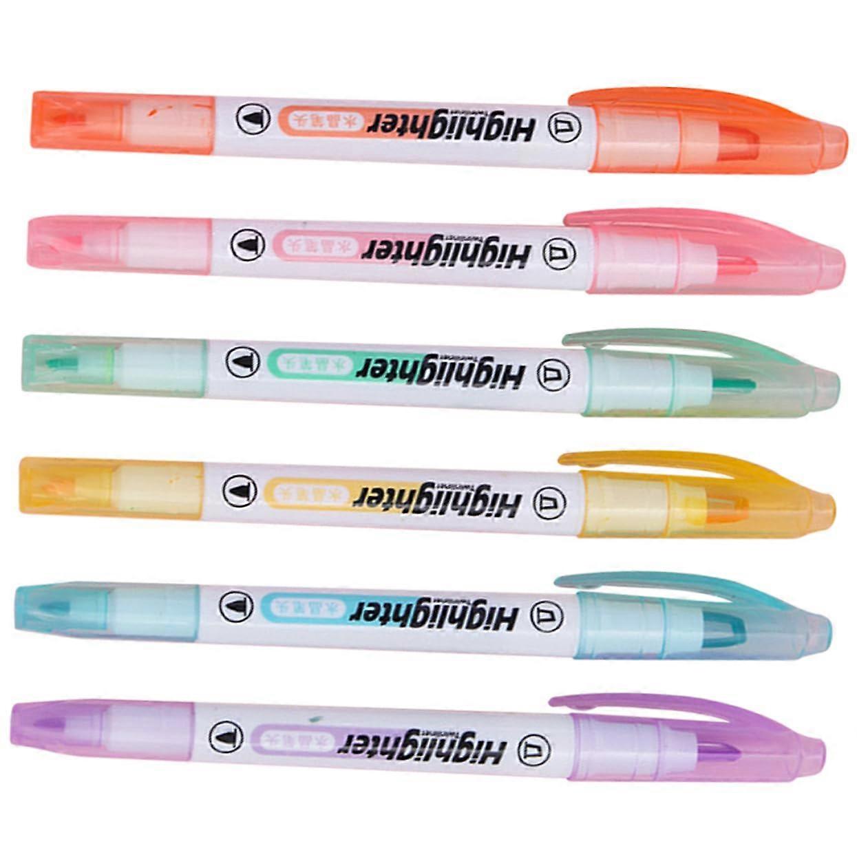 Doublesided fluorescent marker with transparent window for marking notes