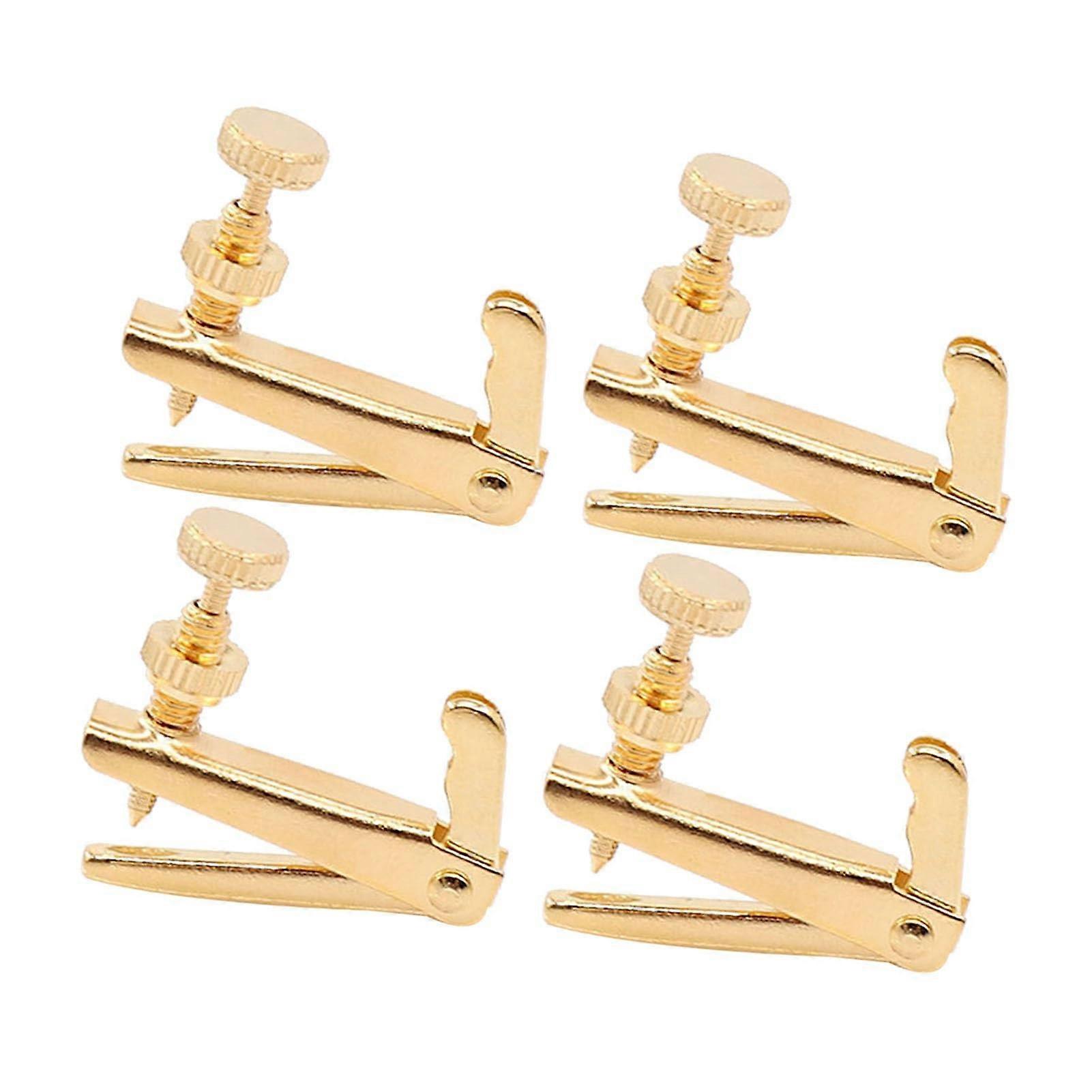 Geigen tuner, Violin alloy strings Climate provider AntiViolin parts Geigen tuner clamp/holder for violin accessories Violin parts (Type 3) GOLD