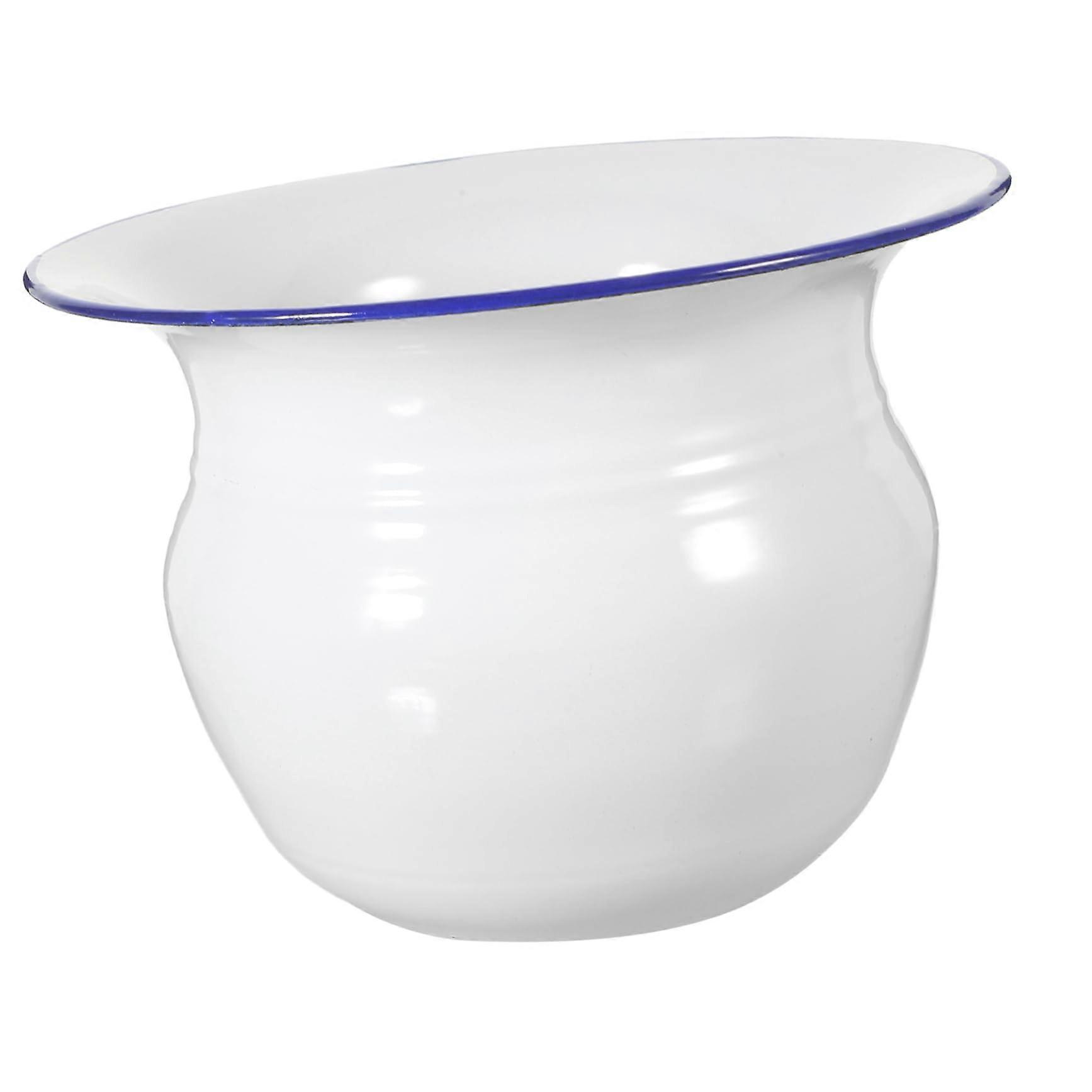 Portable Bedpan for Children and Adults, Stable Emesis Basin, Enamel Toilet Bucket for Home