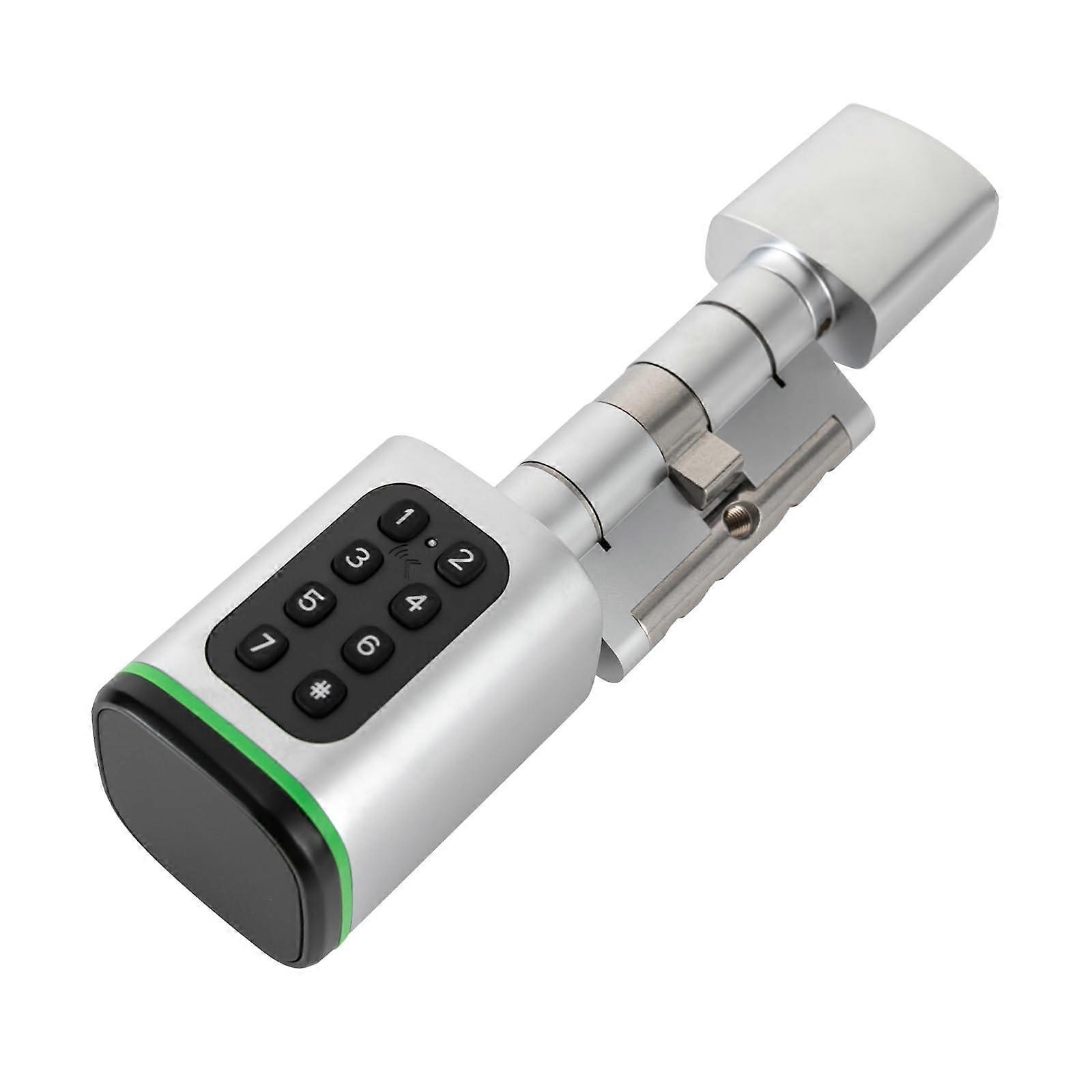 Electronic Door Lock Cylinder with Key and IC Card, Smart Front Door Lock Security System, Keyless Entry, Durable Design