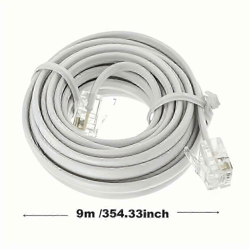 30M/25M/20M/18M/15M/12M/10M/9M/7.7M/6M/3M/2M/1M RJ11 6P4C Male To Male Plug Modular Phone Internet Telephone Extension Cable
