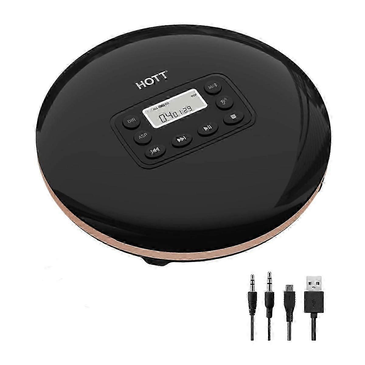 Hieno CD711T kannettava Bluetooth CD-soitin kotimatkoille ja autoon stereokuulokkeilla ja iskunvaimennussuojalla