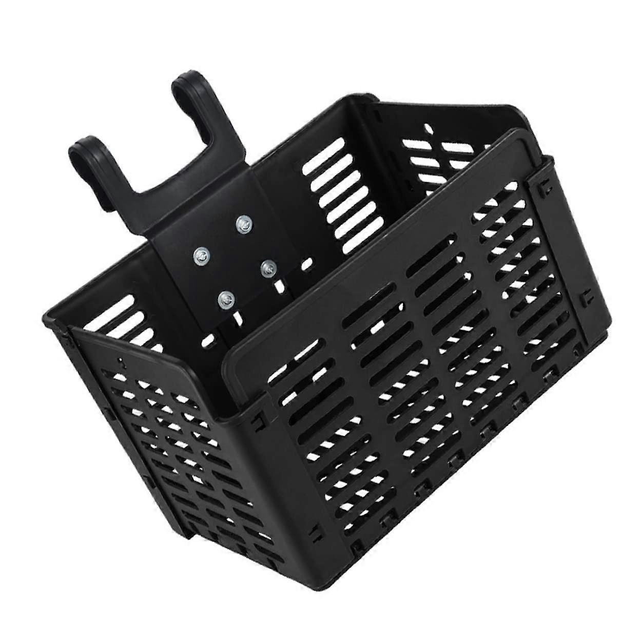Folding Bicycle Basket Front Bike Container Adjustable Straps Waterproof Woven Plastic Cycling Accessories for Bikes Scooters and Tricycles