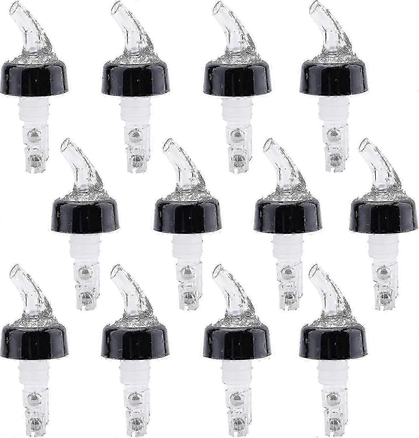 12 Pack 30ml Leak-Proof Auto-Measure Bottle Pourers for Wine & Liquor, Durable Bar Spouts with Precise Flow Control