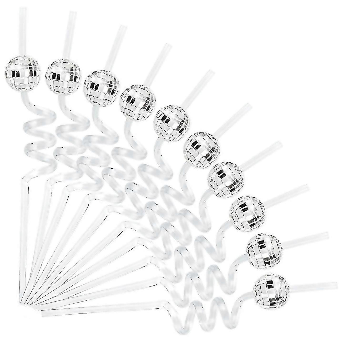 For Mini Disco Straw 20pcs Plastic Decorative Straws