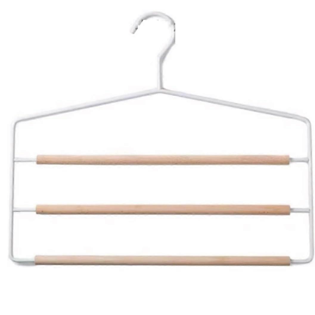 Clothes Hangers 5Piece Set, Coat and Pants Hangers, 3Layer Closet Organizer, SpaceSaving Wardrobe Hangers, White