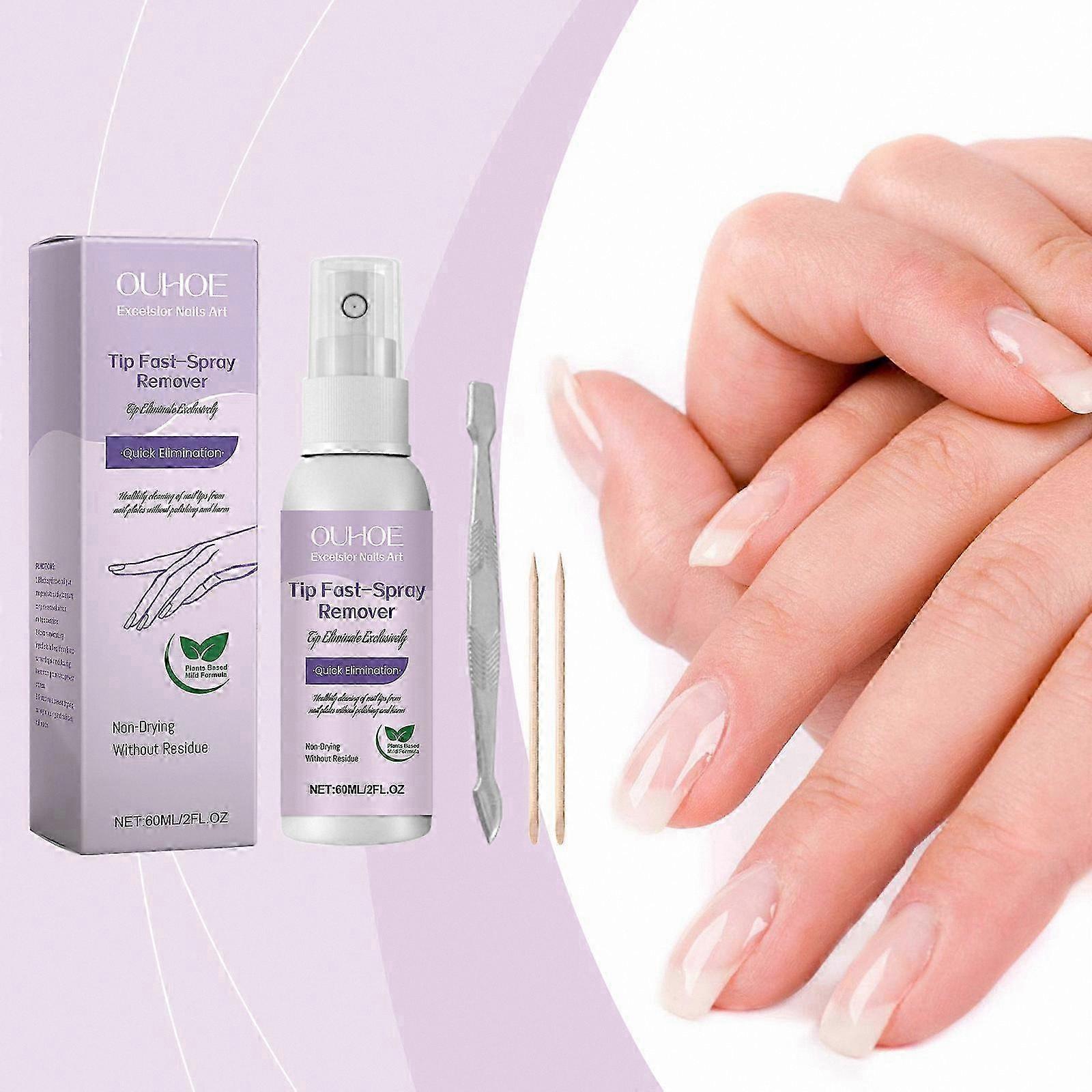 Fast-Acting Nail Adhesive Remover Spray, 60ml Solution for Press-On Nails and Gel Bonds