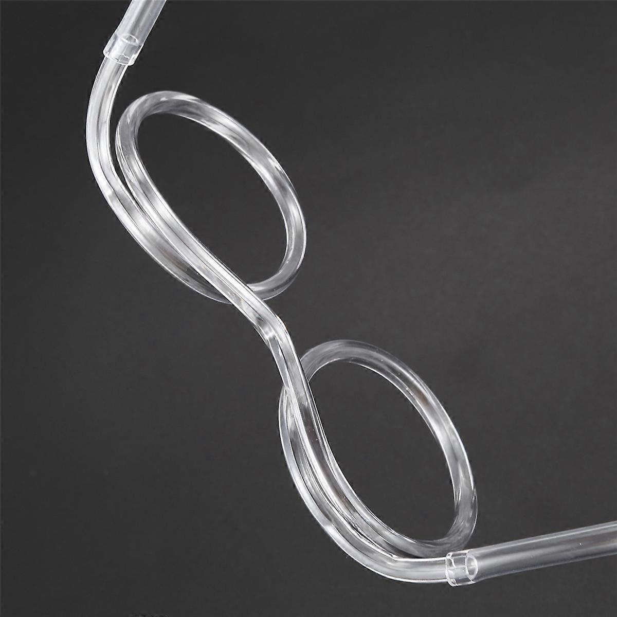 5X Glasses Shape Straw to Drink - Clear