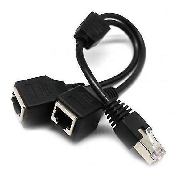 Rj45 Ethernet Splitter Adapter 1 Male to 2 Female Lan Network