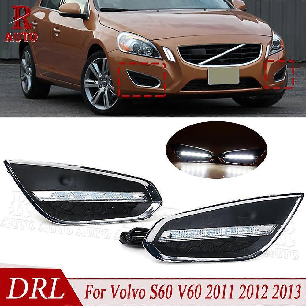 Applicable R-AUTO 1Set LED DRL Daytime Running Light Lamp Fog Lamp Front Light Driving Lamp Foglamp For Volvo S60 V60 2011 2012 2013
