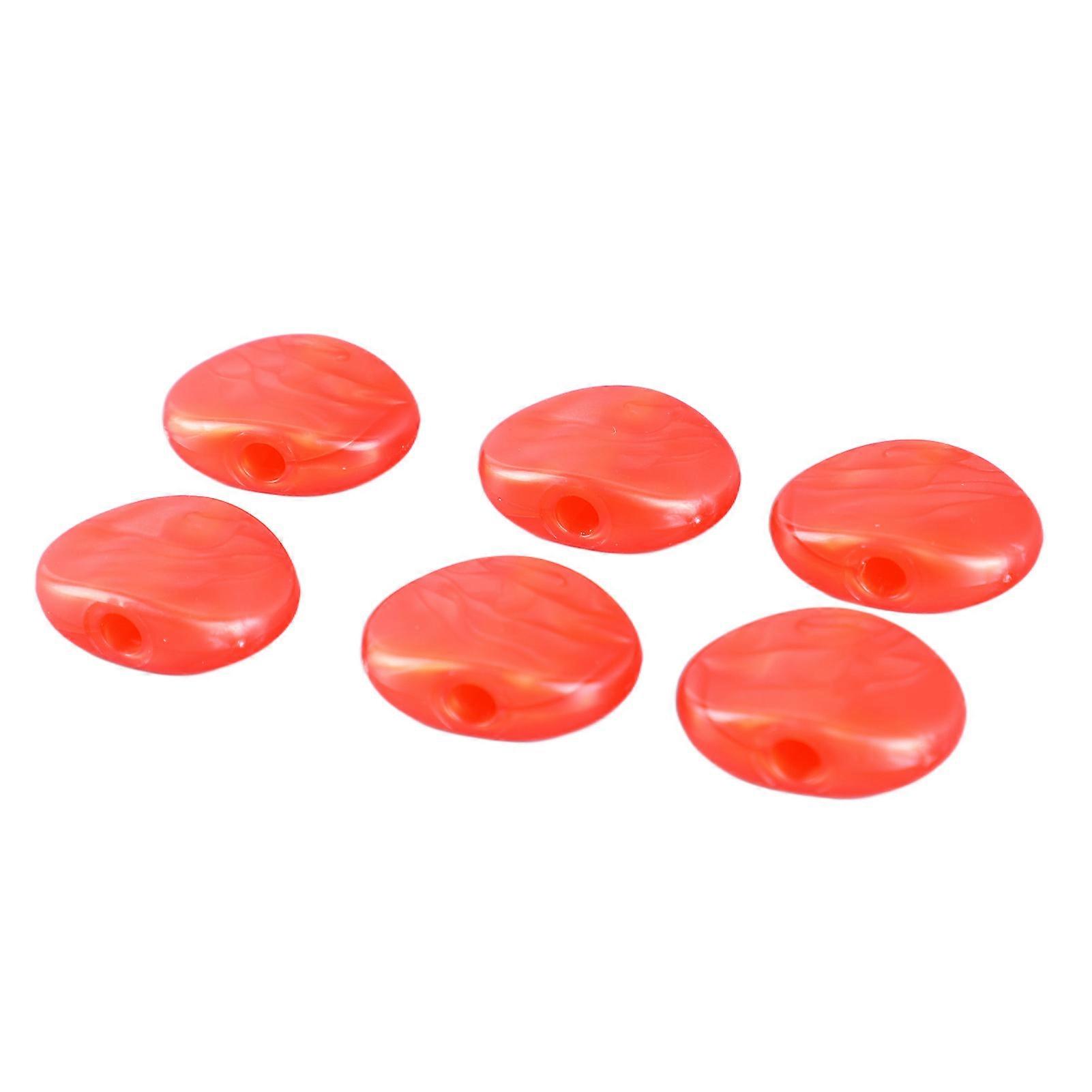 6Pcs Red Folk Guitar String Button Tuner Peg Knob Caps Plastic