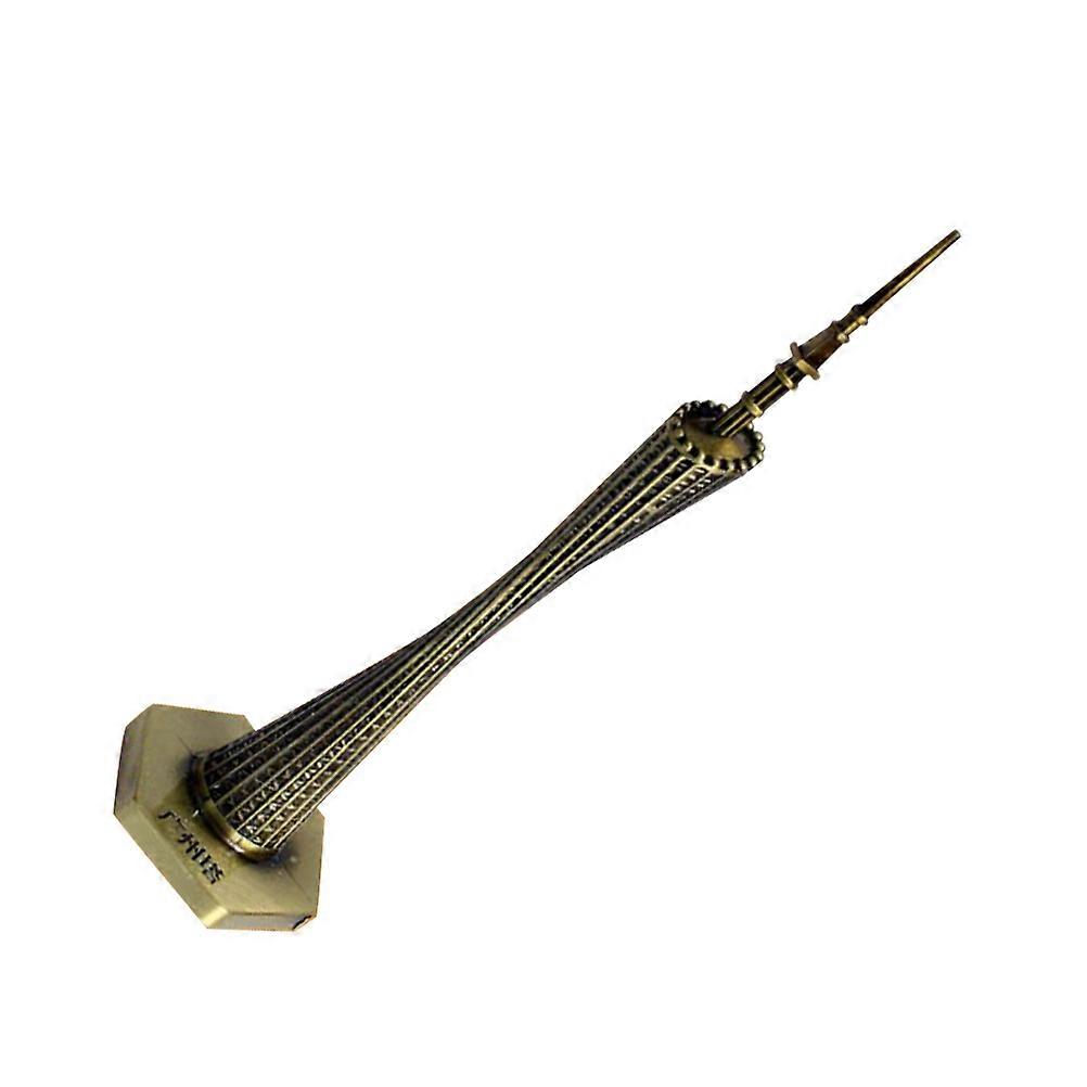 Coffee Iron Tower Model Ornament for Office Decor Simple Unique Design 7.8 Inches