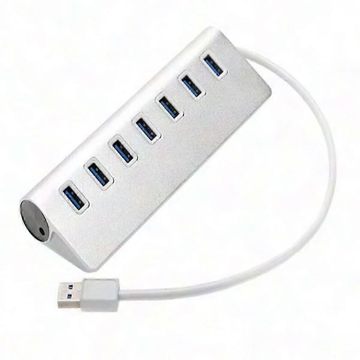7-Port USB 3.0 Hub High-Speed Data Transfer Aluminum Alloy Portable for Laptop PC Mac Air