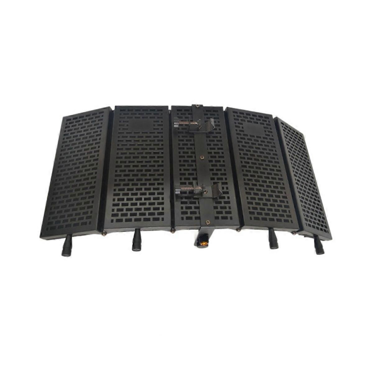 5-Panel Microphone Isolation Shield Soundproof Cover Soundproof Grid Design Semi-Circular Noise Reduction Wind Screen
