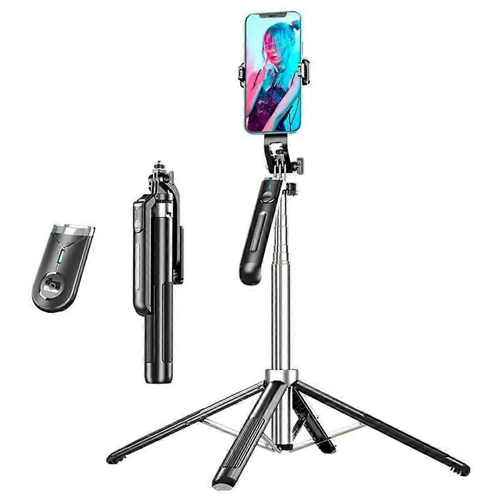 (New) P190 Portable Retractable Four-Legged Stand Phone Stand Selfie Stick with Bluetooth Remote Control