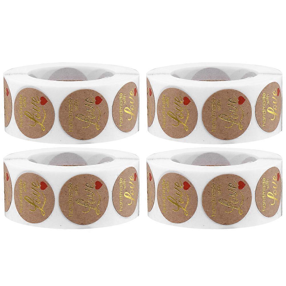 Kraft Paper Baking Labels for Decoration Assorted for Gift Packaging and Bakery Use 2 Rolls