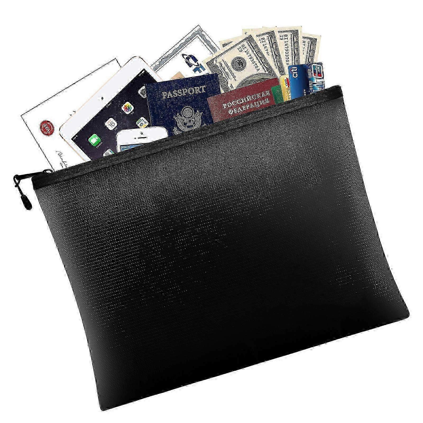 Fireproof Waterproof Money Bag - Secure Briefcase For Valuables Important Documents, Ideal For Home Or Travel