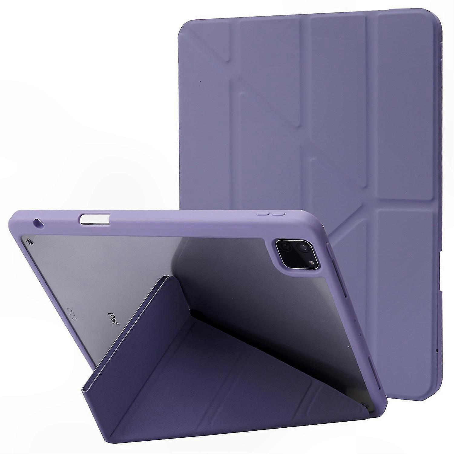Purple Leather Origami Stand Case for 13" Tablet with Auto Wake/Sleep Function (2024 Model)