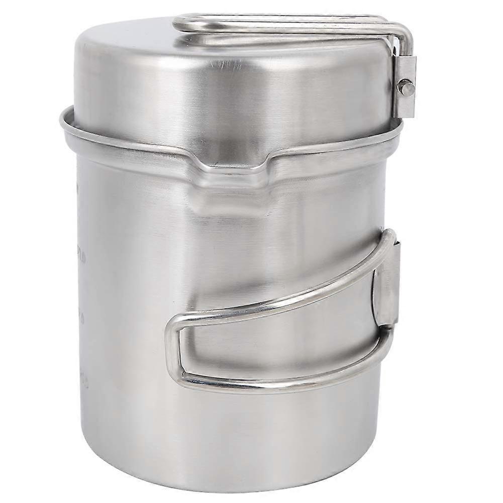 Camping Cookware Mess Kit Portable Stainless Steel Cookware Set Pot And Pan For Camping Hiking Backpacking