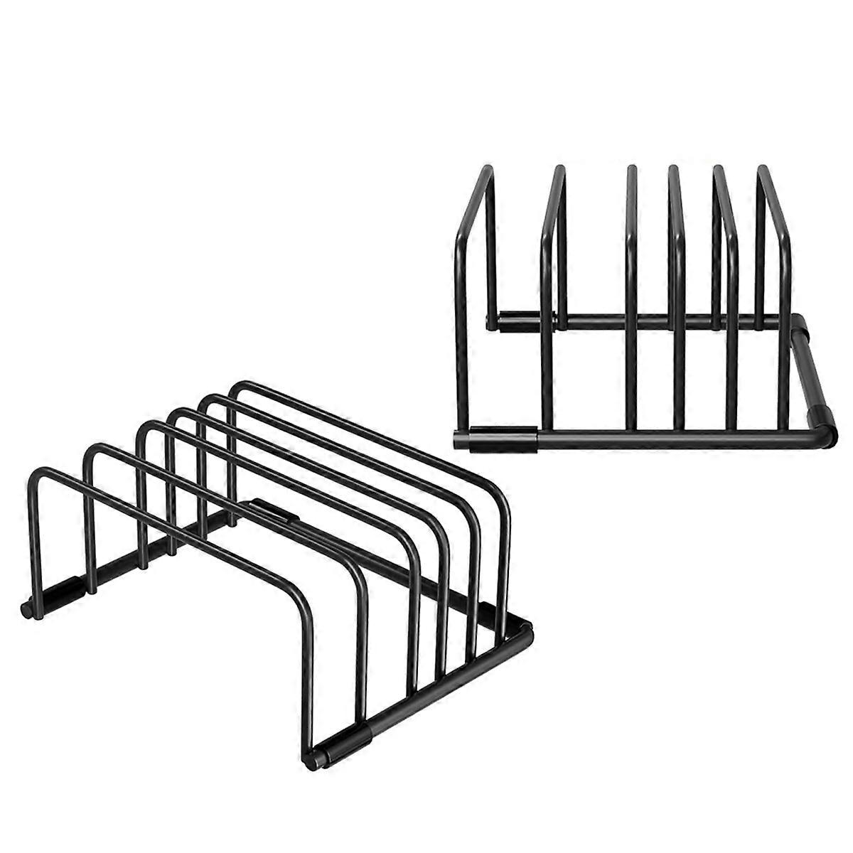 2pcs Heavy-Duty 5-Slot Cutting Board Organizer Rack, Space Saving Kitchen Storage for Cutting Boards