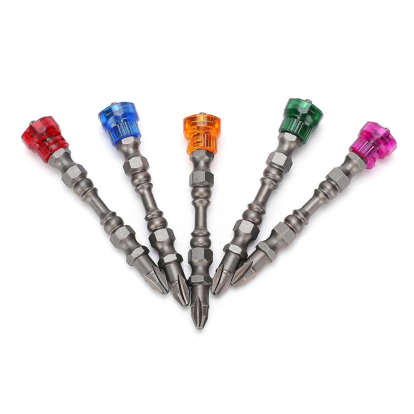 5Pcs Drywall Screwdriver Bit Set MultiColor Tool Steel Nut Driver