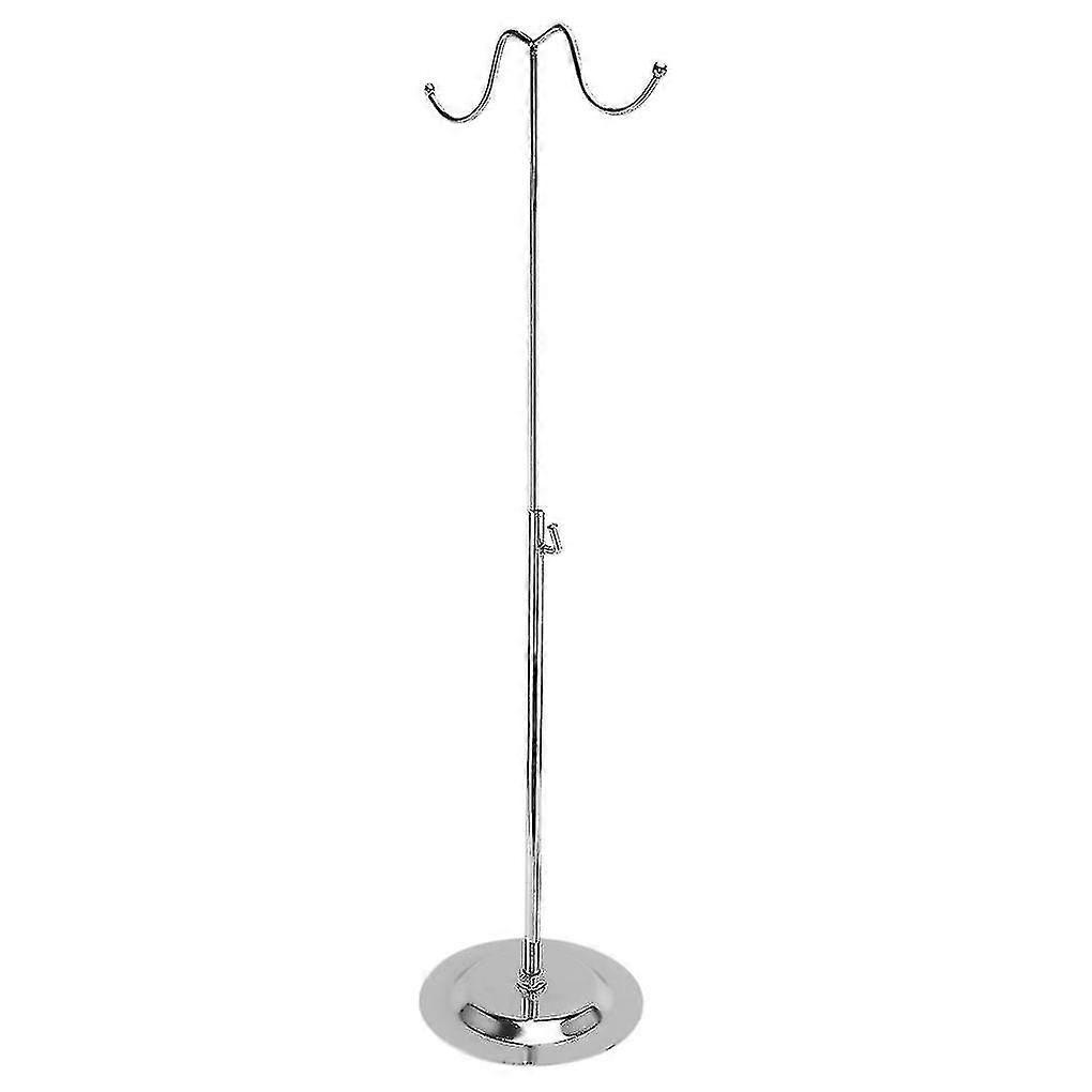Stainless Steel Handbag Display Stand with Double Hook Adjustable Rack