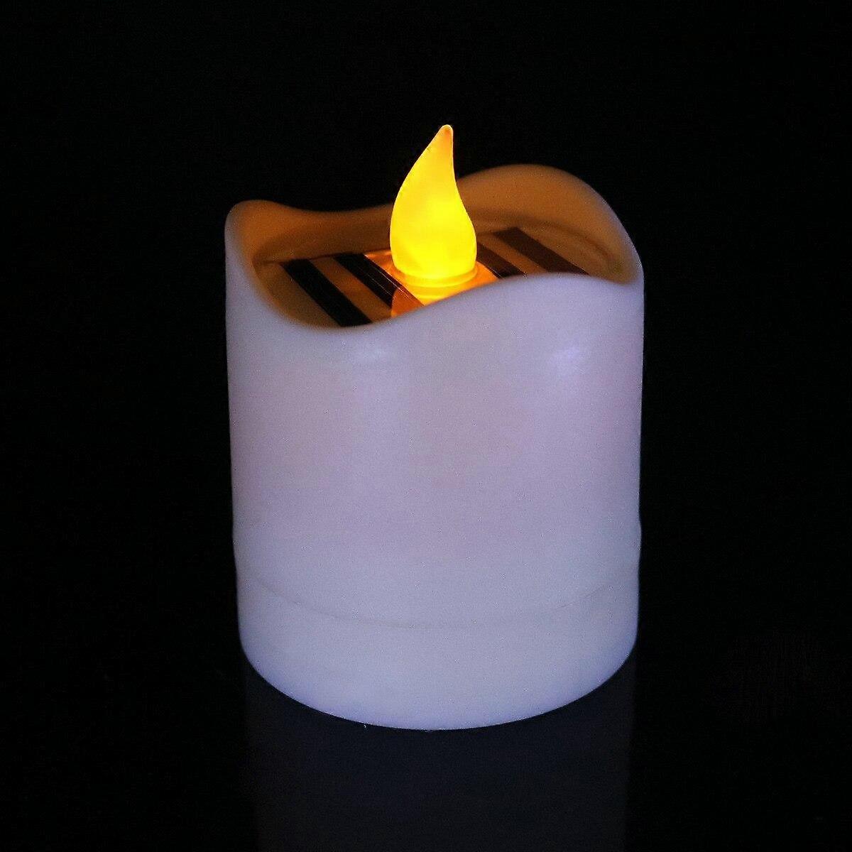 Led  Electronic Candle Solar Night Light(Yellow)