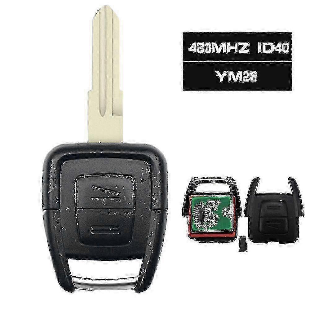 433.92mhz Id40 Chip Remote Control Car Key 2 Button Fob For Opel Zafira Astra A / G Bosch Ts Astra 1999-2005