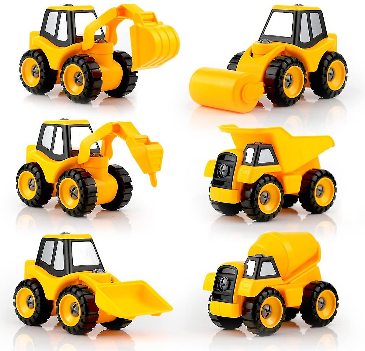 おもちゃのトラックは3 4 5 6子供のためのトラックの茎の教育DIYの建物のおもちゃの6つの車を作る建設のおもちゃ、組み立てのおもちゃを組み立てる建設玩具を分解する2セット