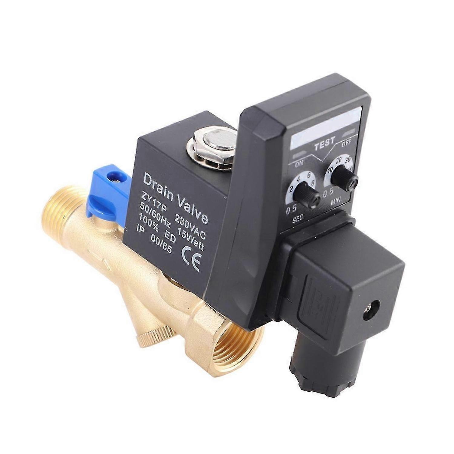 G1/2 DN15 Automatic Electronic Timed Drain Valve for Air Compressor Condensate Management AC220V
