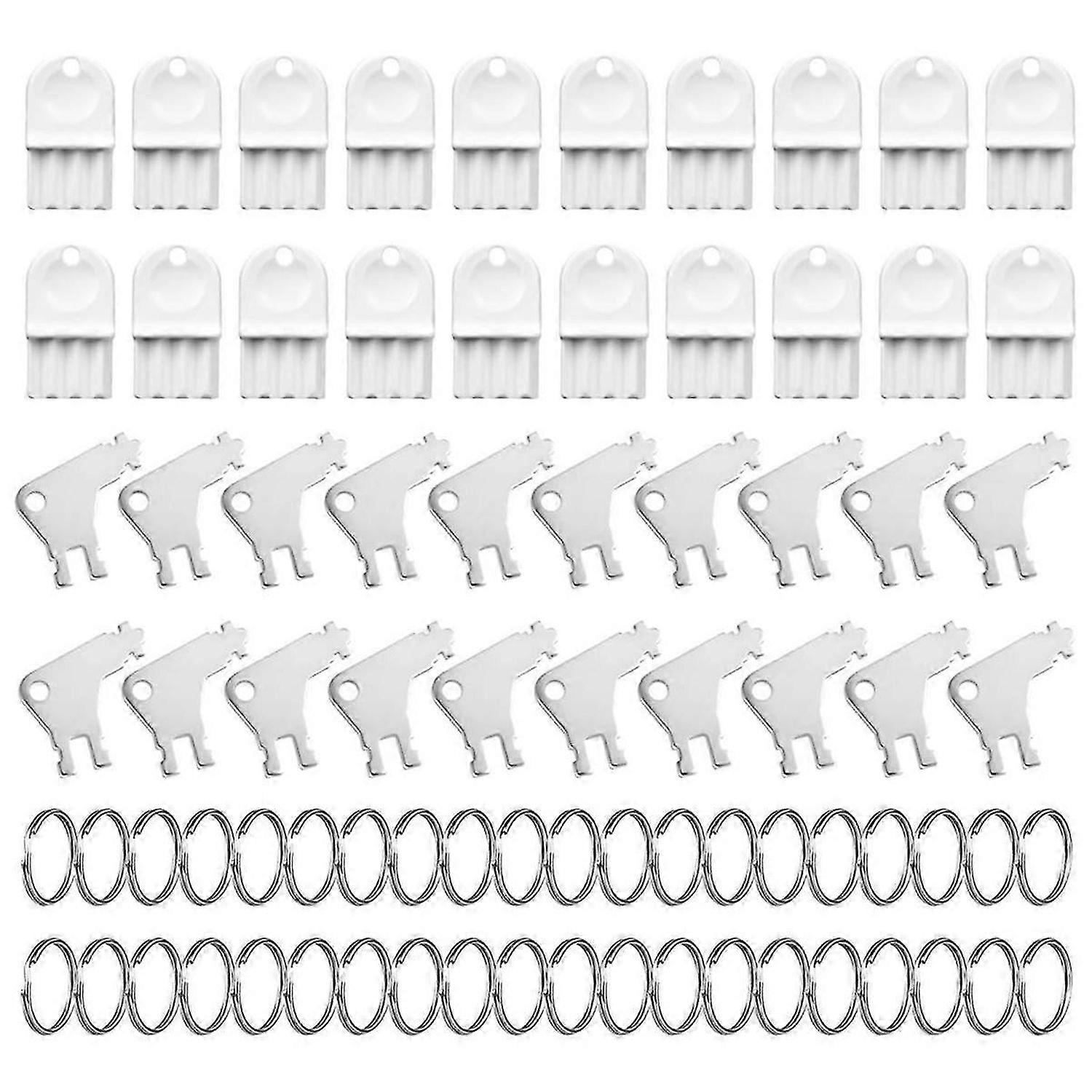 40Pcs Paper Towel Holder Key with 40 Metal Key Rings, Large Capacity Set Hand Towel Dispenser Key for Office Building