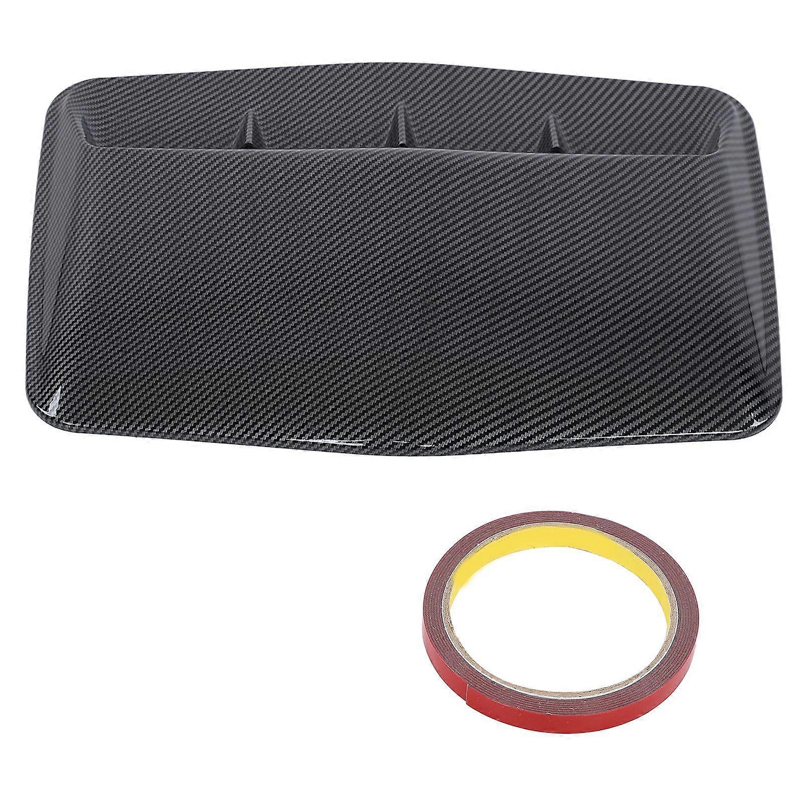 Car Hood Scoop Cowl ABS Air Vent Decorative Cover with Tape for Automotive ModificationCarbon Fiber Style
