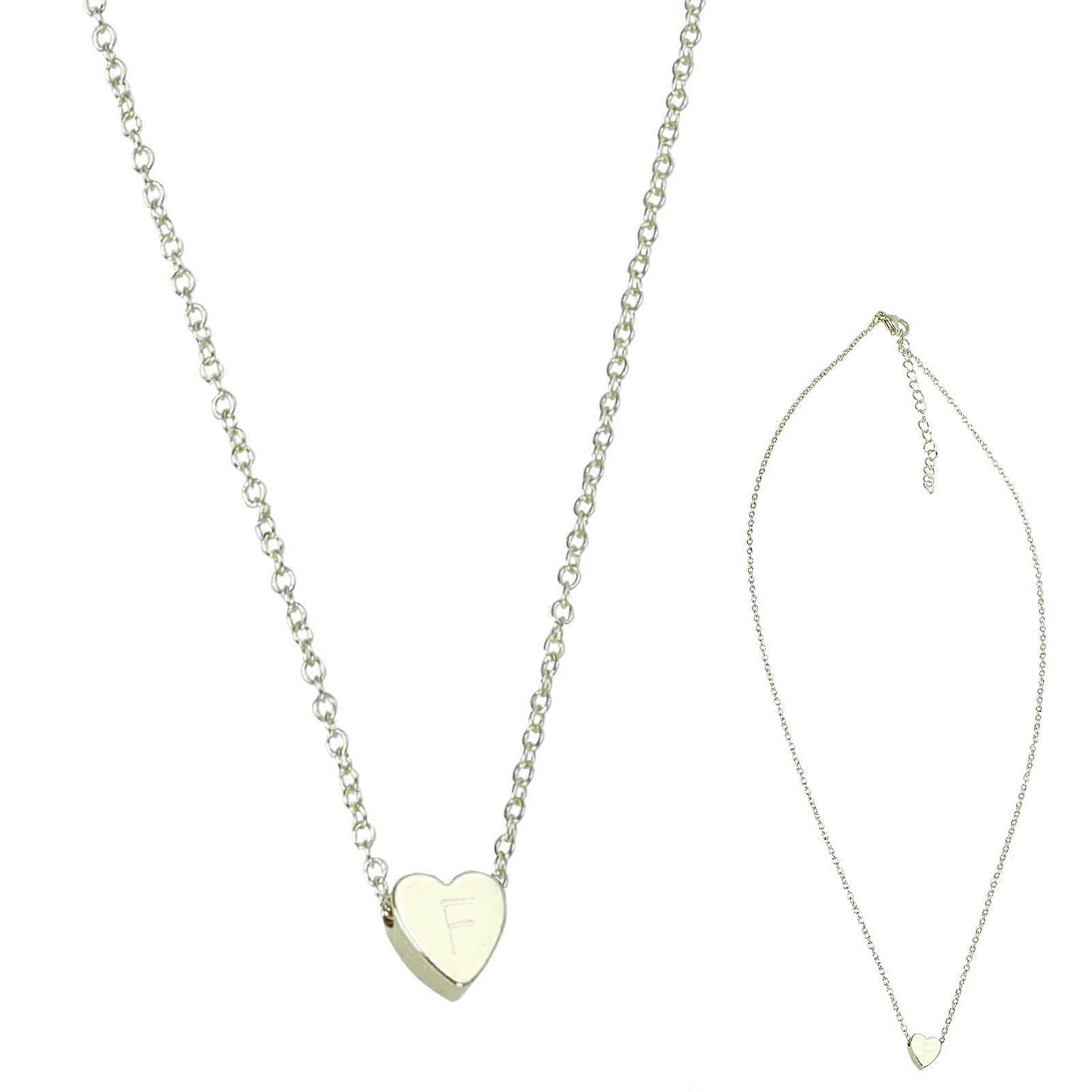 26 Initial Heart Shape Alphabet Necklace for Women, Gold, Compatible with A-Z Initials