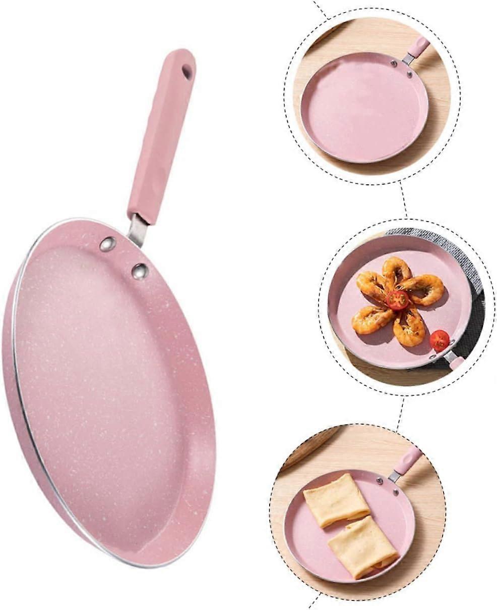 Aluminum Alloy Non Stick Frying Pan 1Piece Pink Lightweight With Comfortable Handle For Omelets Pancakes Steaks