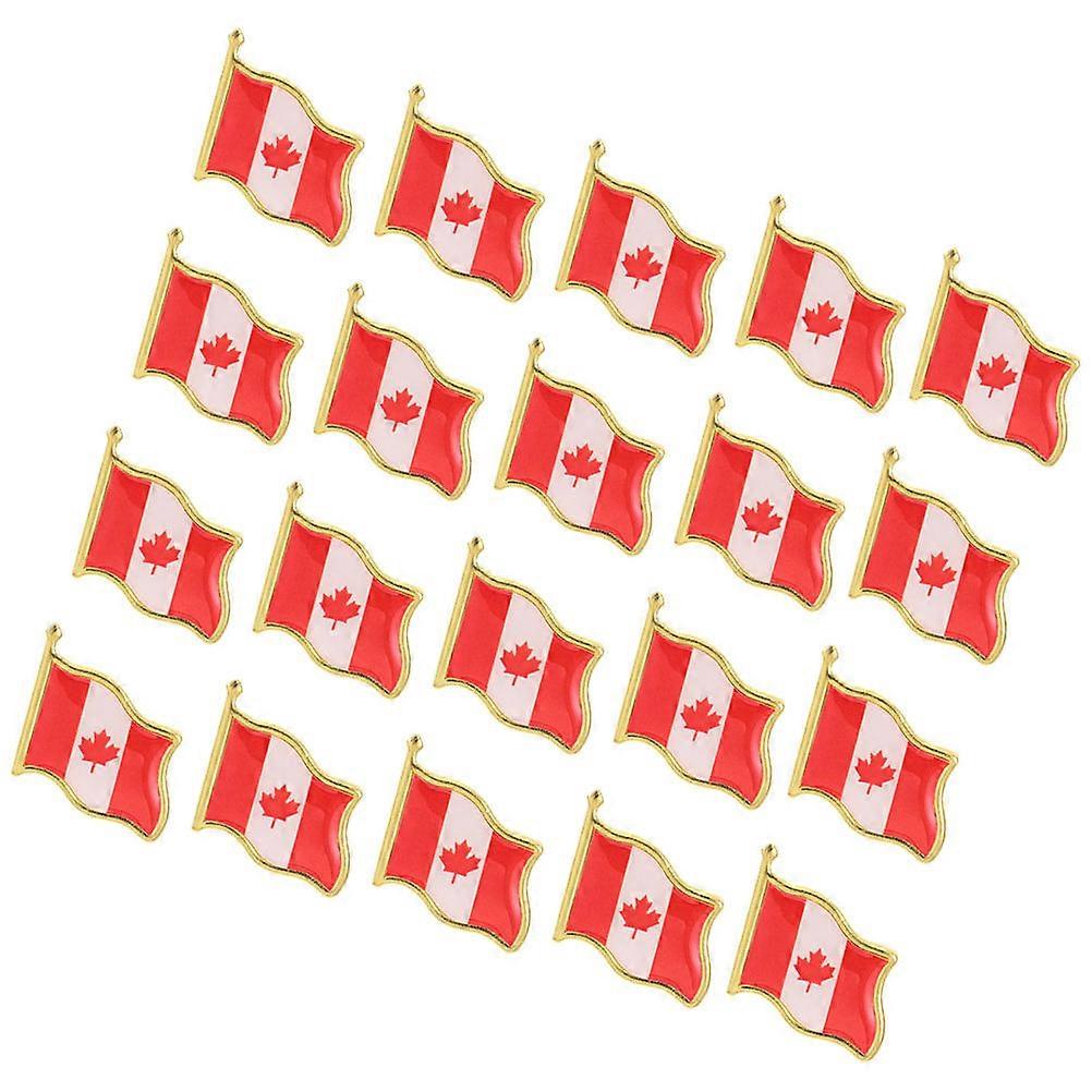 Pin Backs Locking Clasp Maple Leaf Lapel Pin Red Iron 20Pcs For Patriotic Individuals