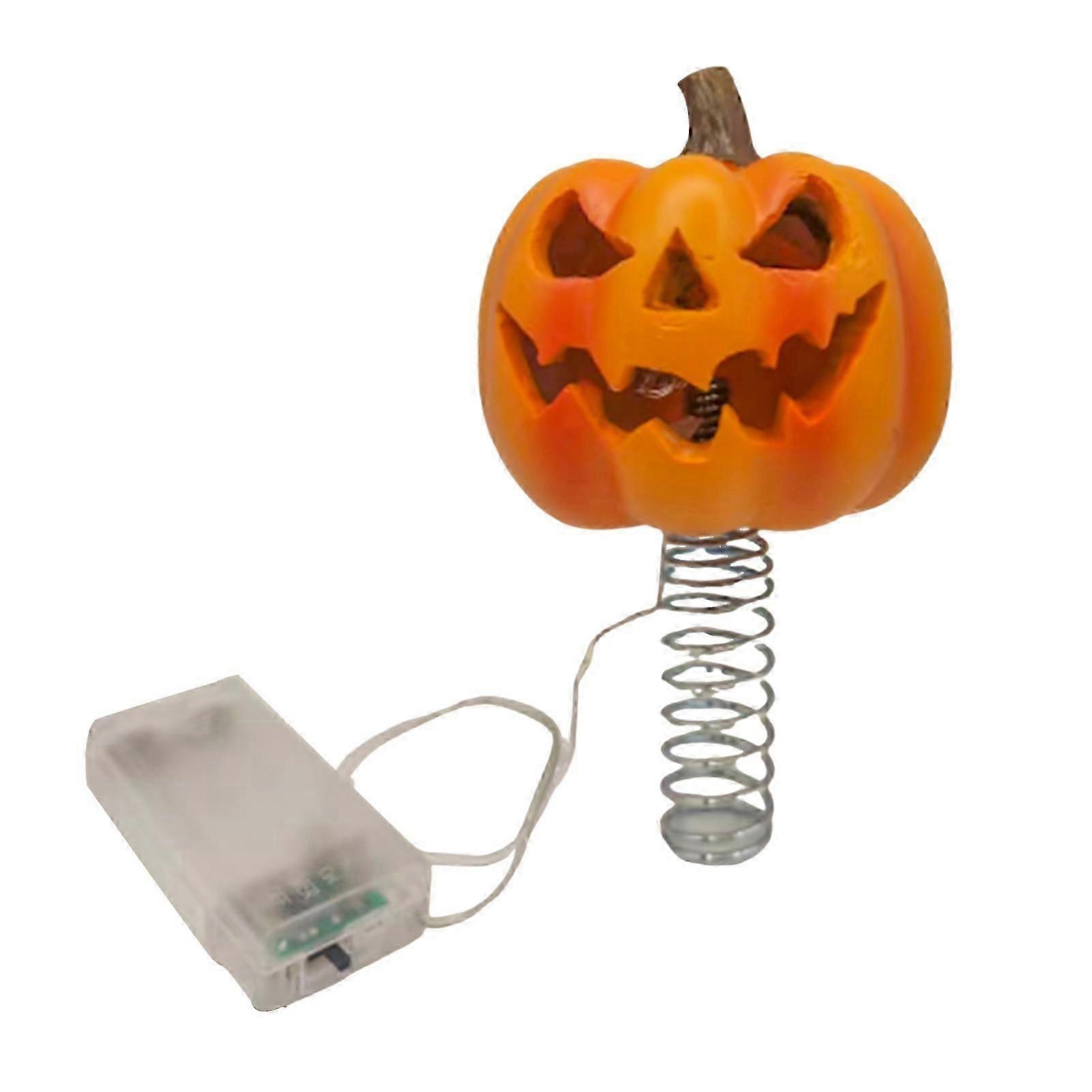 Halloween Pumpkin Decoration Miniature Tree Topper Ornament Spooky LED Lighted Table Centerpiece for Holiday Party Decor Jikaix