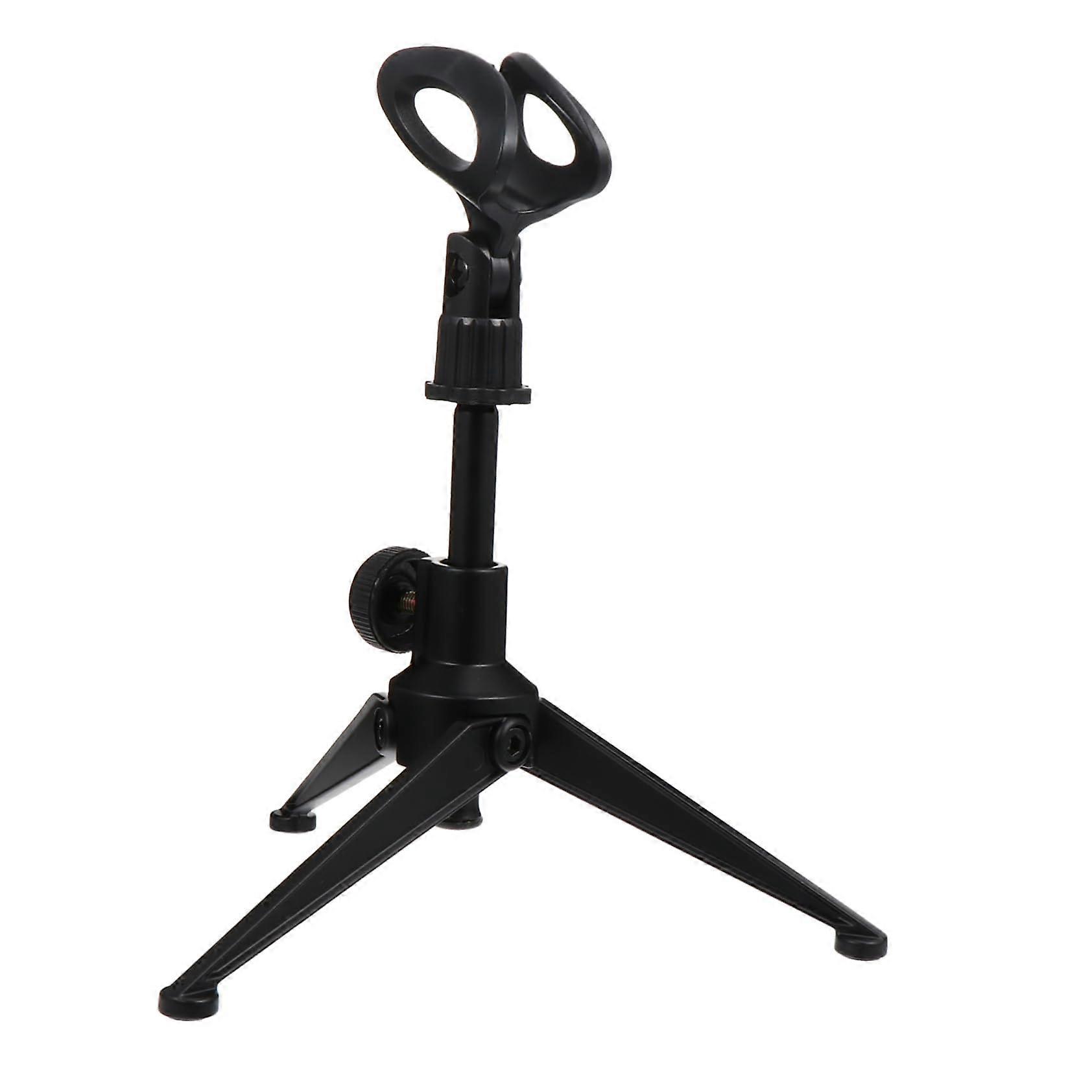 Sturdy Metal Microphone Tripod Swivel Desk Stand For Desktop Microphone Rack Black