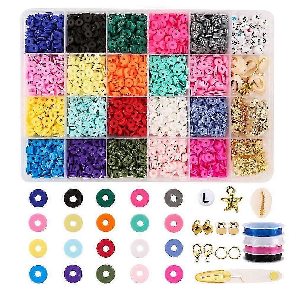 24 Soft Pottery Piece Set Soft Pottery Mixture Clay Beads Diy Making Bracelet Collar