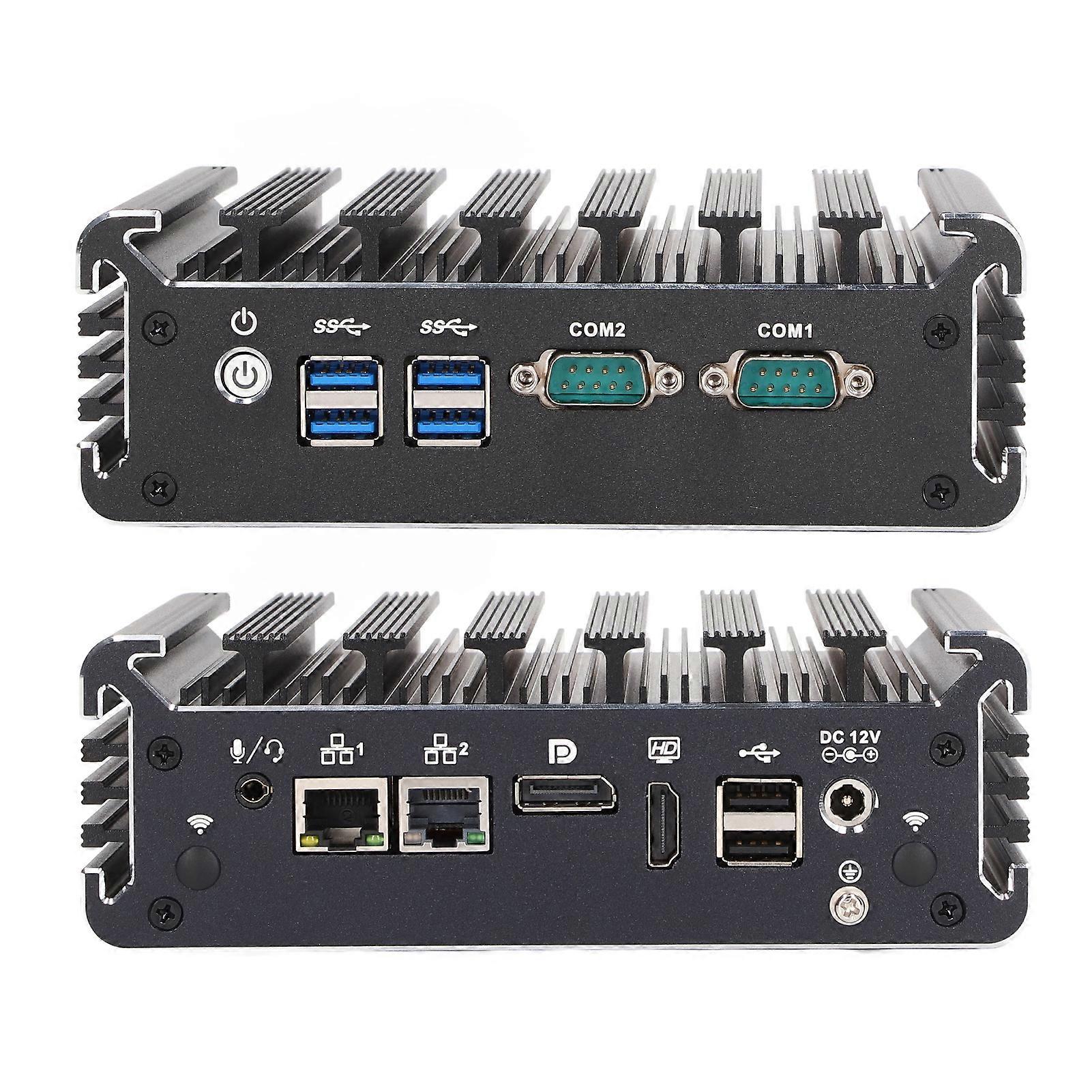 Lüfterloser Embedded-Industrie-PC Dual Core i3 8G RAM 128G SSD Schwarz